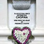 Inscription sur le pilier contenant le cœur de Frédéric Chopin